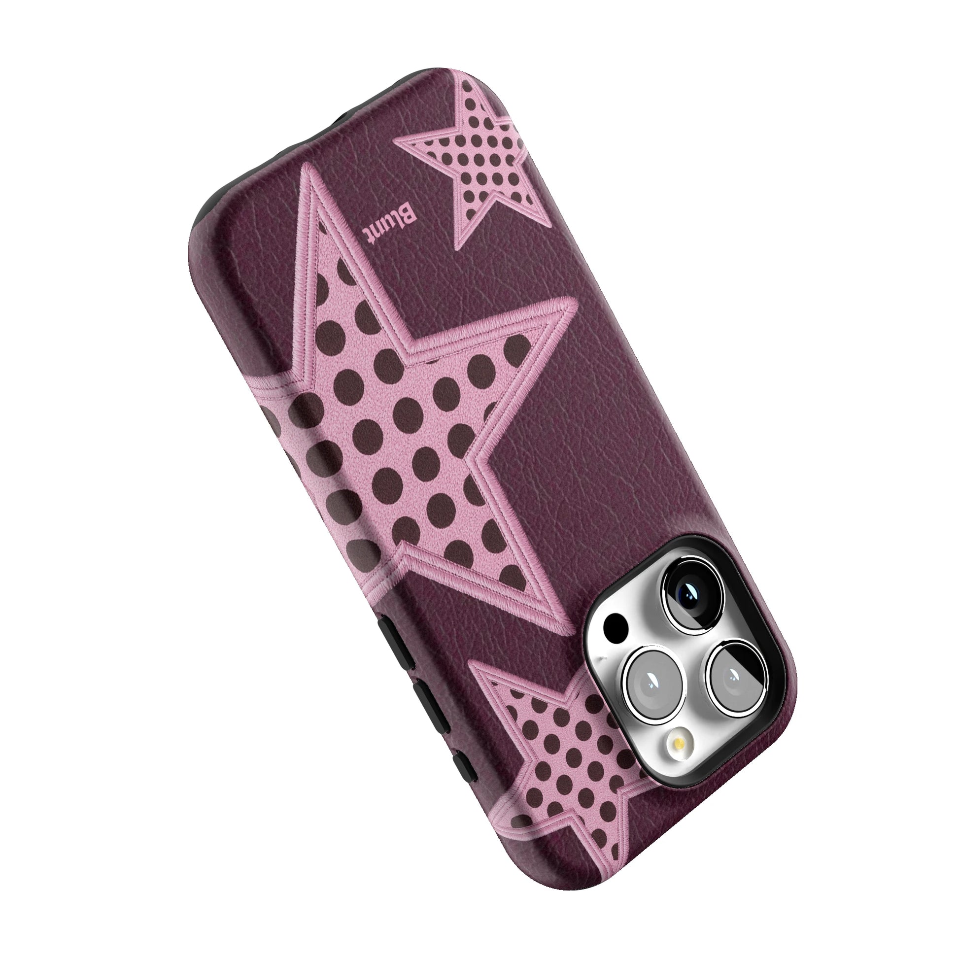 Plum Polka Star iPhone Case gallery - Iphone_15_Pro_5