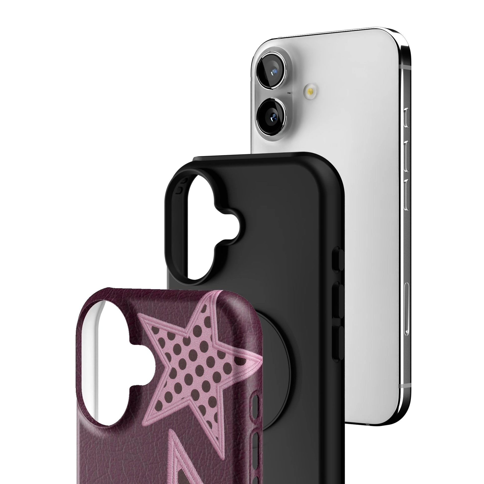 Plum Polka Star iPhone Case gallery - Iphone_16_Iphone_3