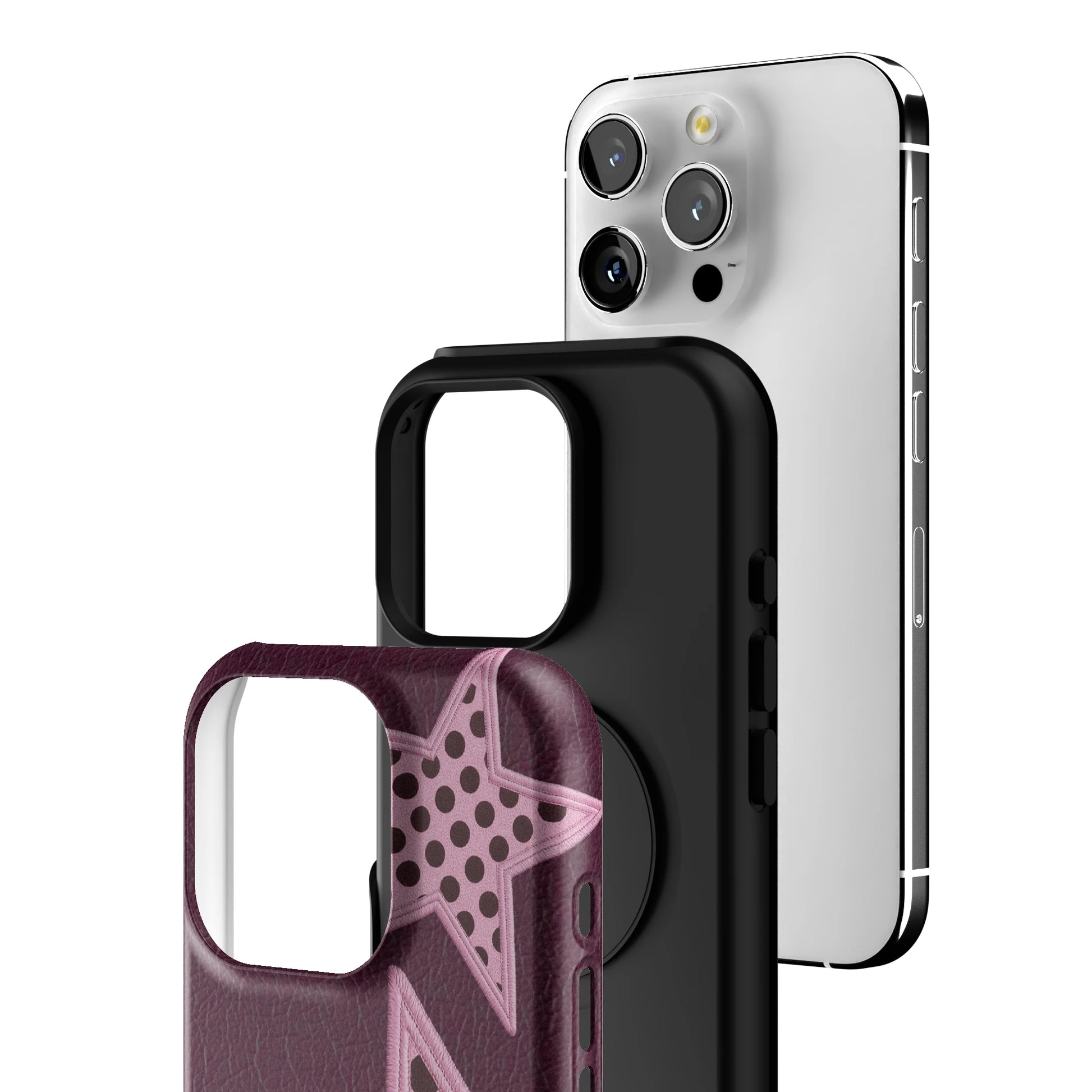 Plum Polka Star iPhone Case gallery - Iphone_16_Pro_3
