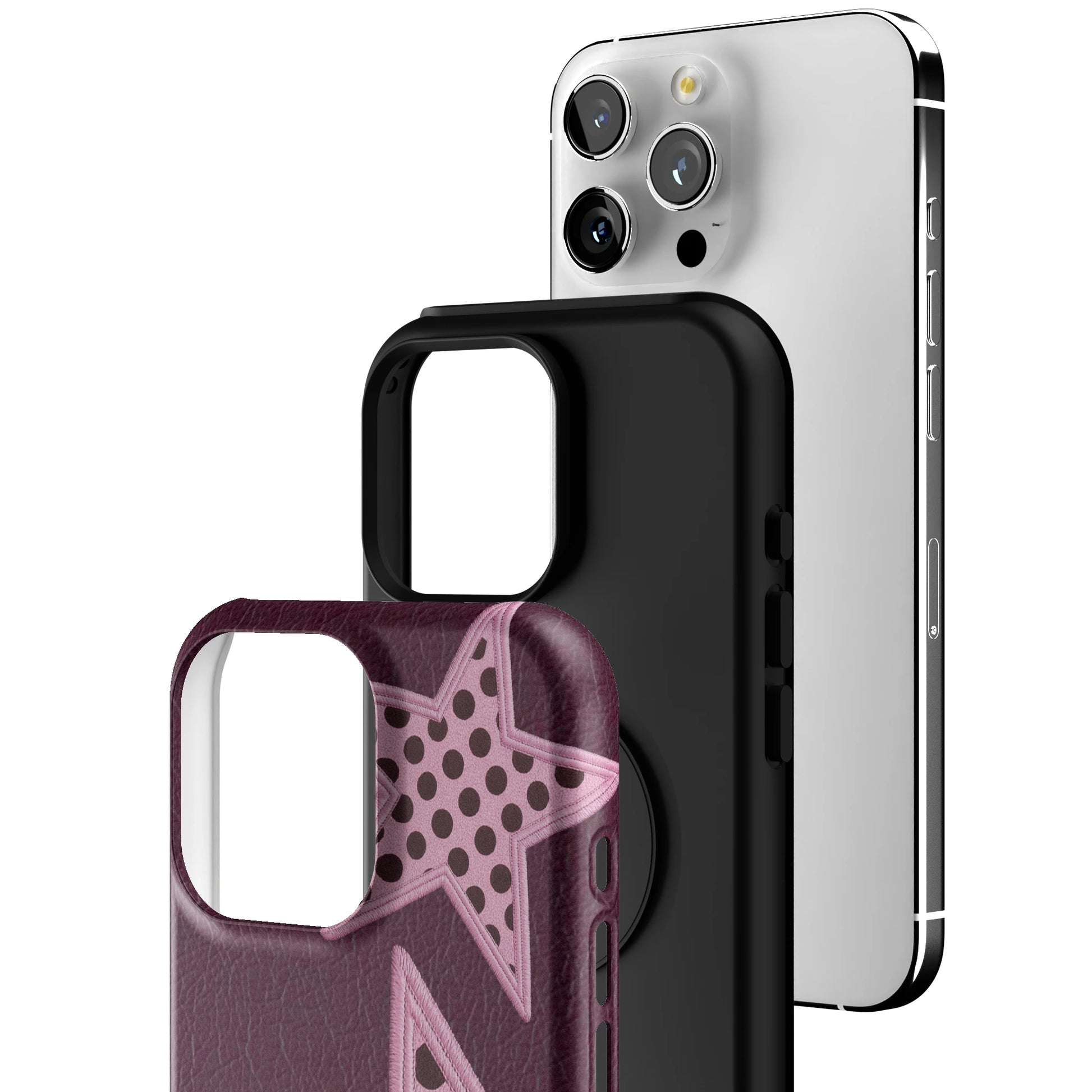 Plum Polka Star iPhone Case gallery - Iphone_16_Pro_Max_3