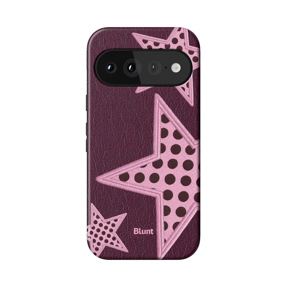 Plum Polka Star Pixel Case - Blunt Cases