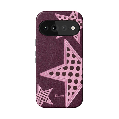 Plum Polka Star Pixel Case - Blunt Cases