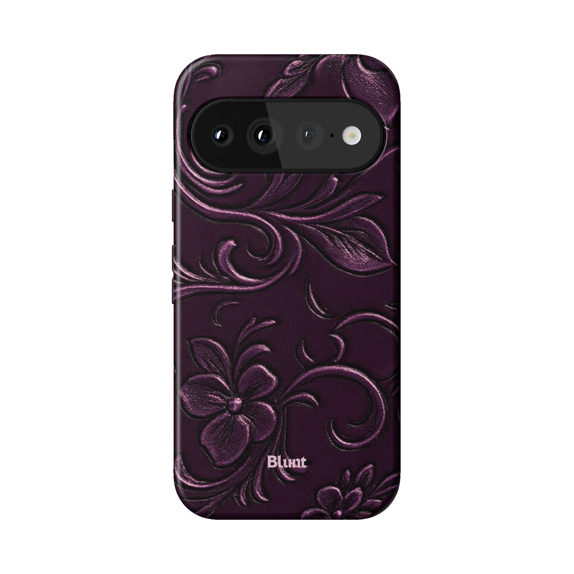 Plum Tooled Leather Pixel Case - Blunt Cases