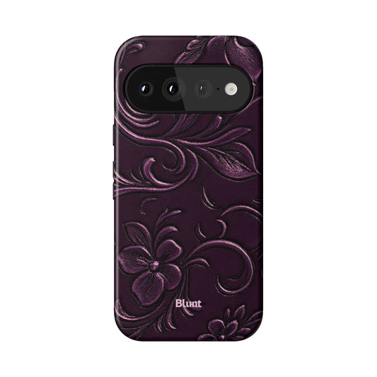 Plum Tooled Leather Pixel Case - Blunt Cases