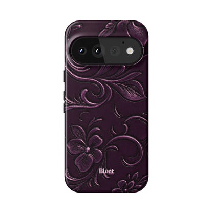 Plum Tooled Leather Pixel Case - Blunt Cases