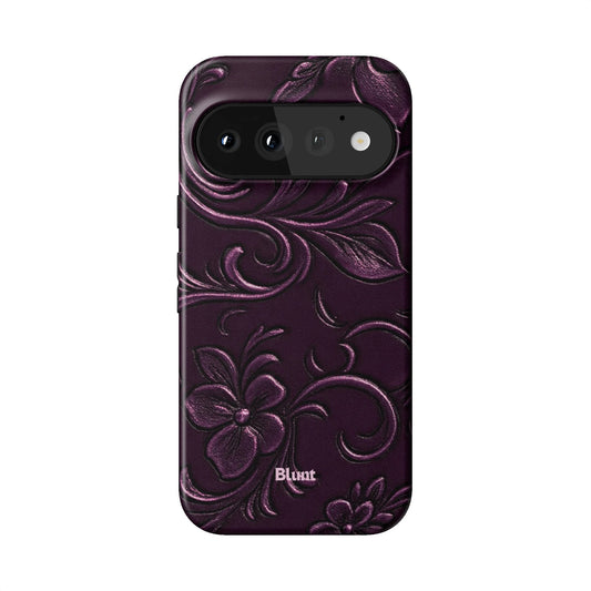 Plum Tooled Leather Pixel Case - Blunt Cases