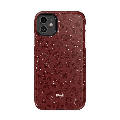 Burgundy Cheetah Print iPhone Case