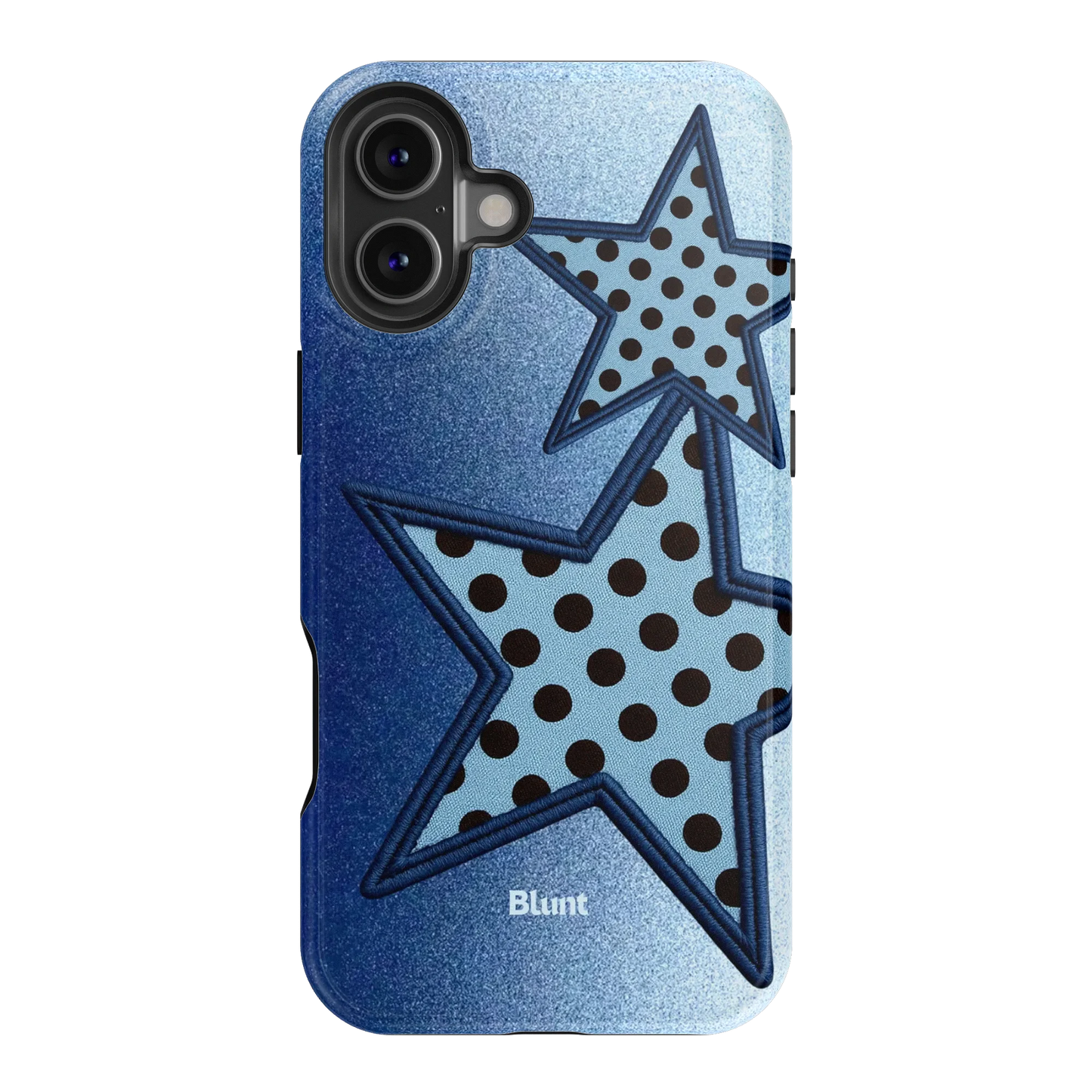Blue Polka Star iPhone Case