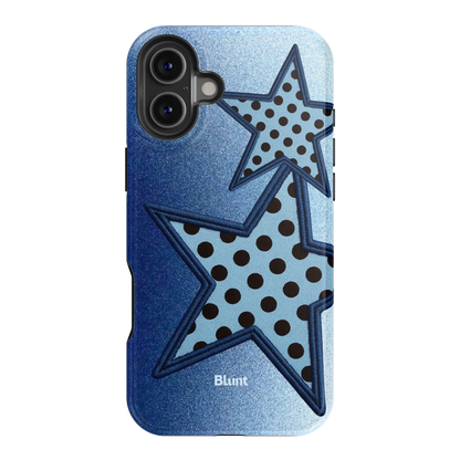 Blue Polka Star iPhone Case