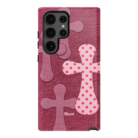 Pink-Polka-Patch-samsung-case-S24 Ultra-1