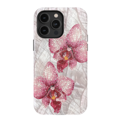 Pink Mosaic Orchids iPhone Case
