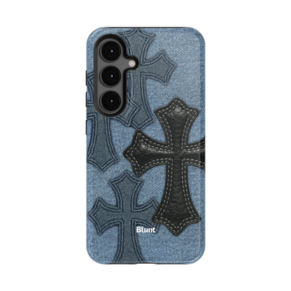 Denim Black Cross Samsung Case