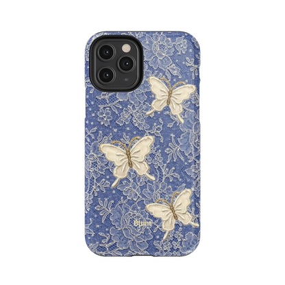 Blue Lace Butterfly iPhone Case
