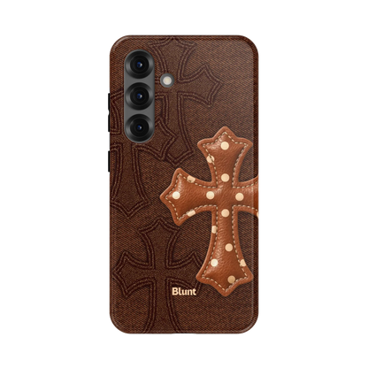 Brown Polka Cross Samsung Case