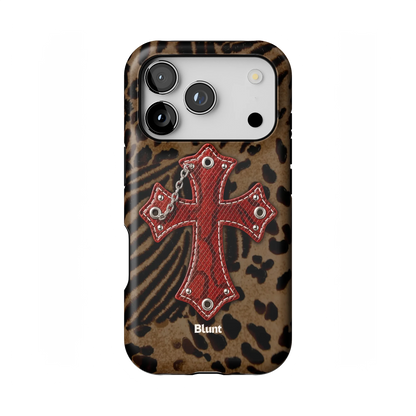 Leopard Red Cross iPhone Case