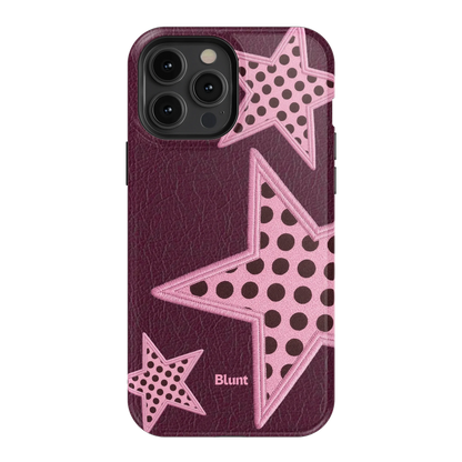 Plum Polka Star iPhone Case