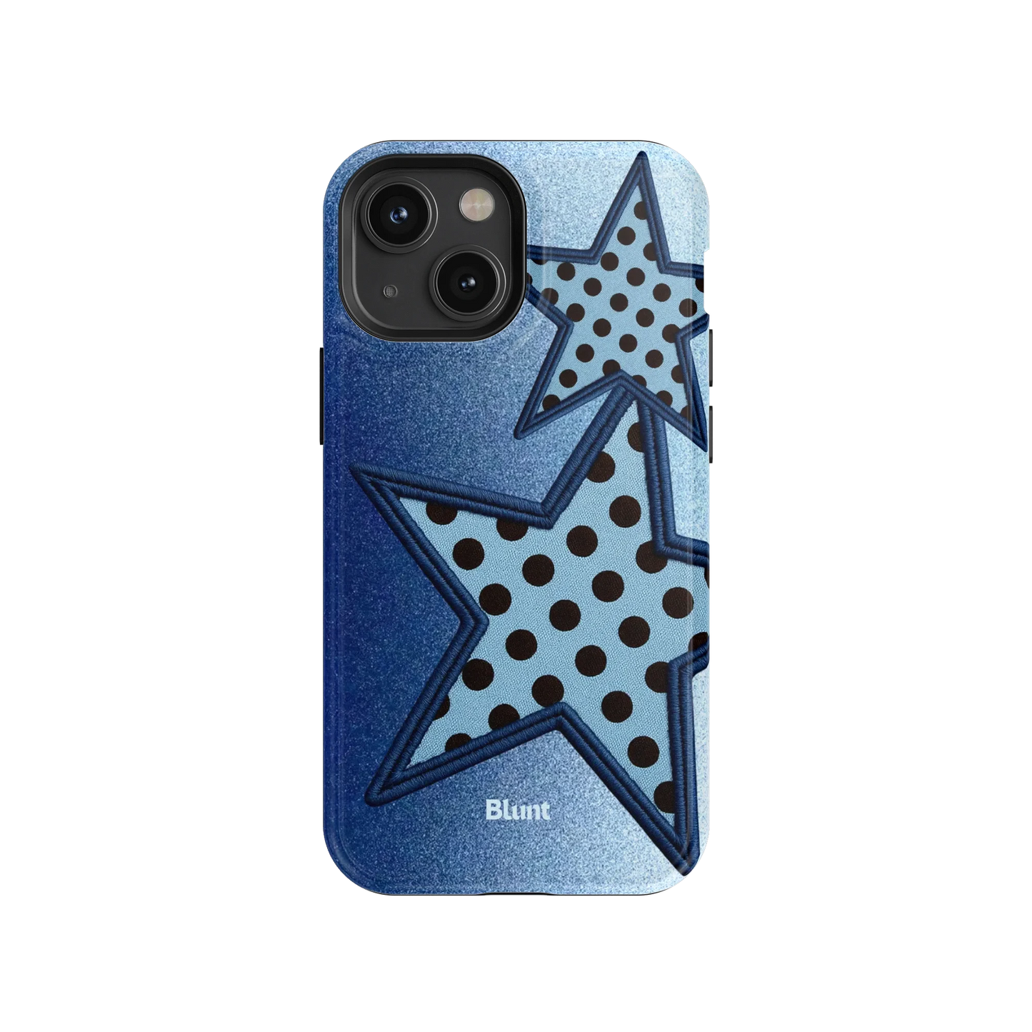 Blue Polka Star iPhone Case