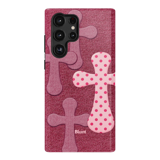 Pink-Polka-Patch-samsung-case-S22 Ultra-1