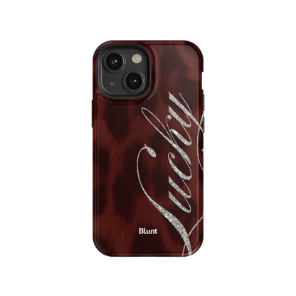 Brown Cheetah Lucky iPhone Case