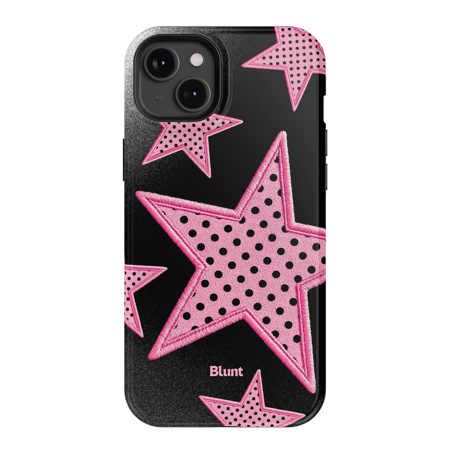 Midnight Pink Polka Star iPhone Case