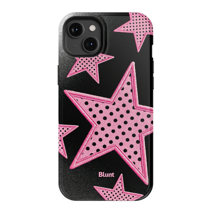 Midnight Pink Polka Star iPhone Case