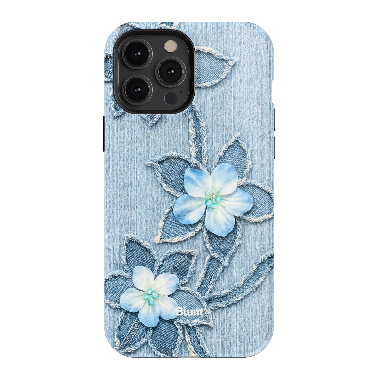 Denim Blue Bloom iPhone Case