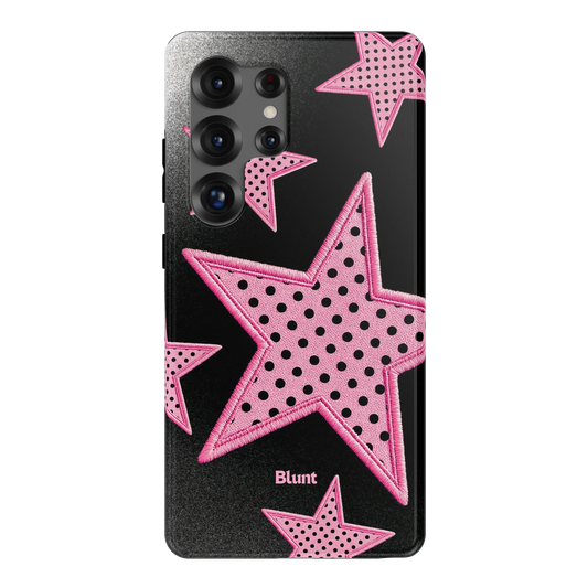 Midnight Pink Polka Star Samsung Case