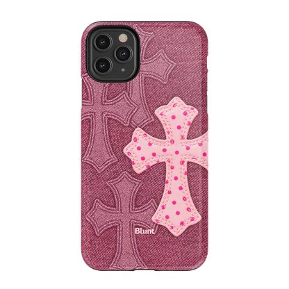 Pink Dottie Cross iPhone Case