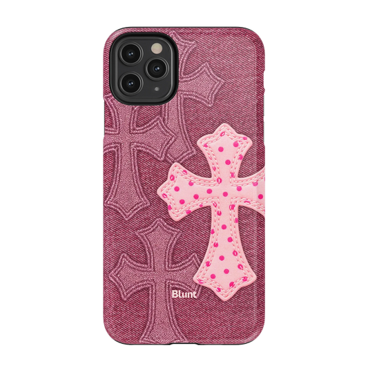 Pink Dottie Cross iPhone Case