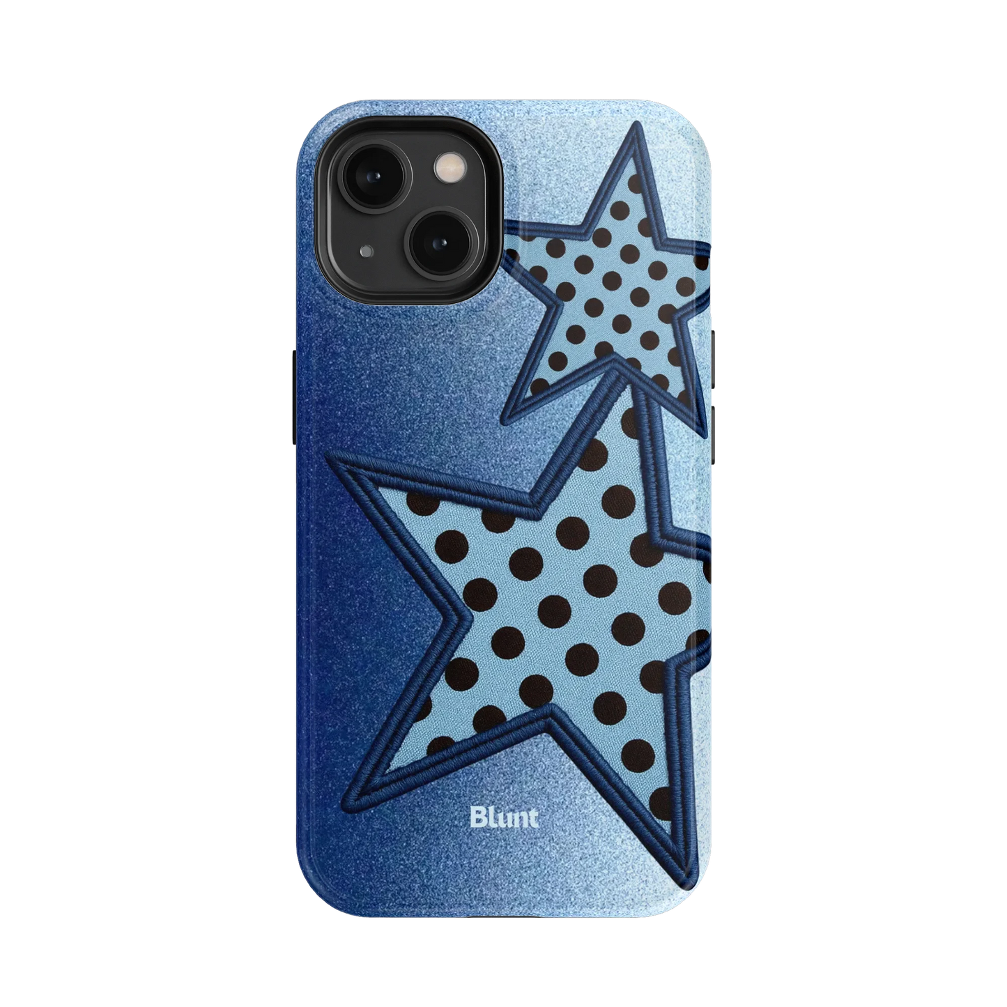 Blue Polka Star iPhone Case