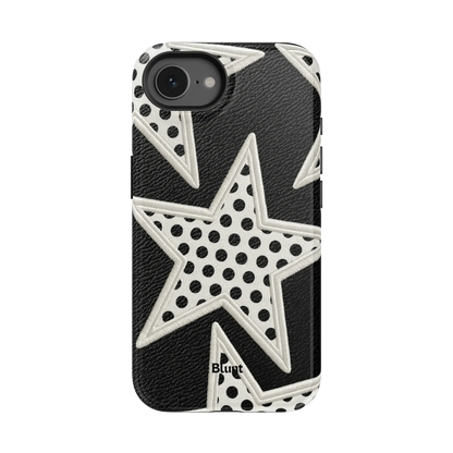 Noir Polka Star iPhone Case