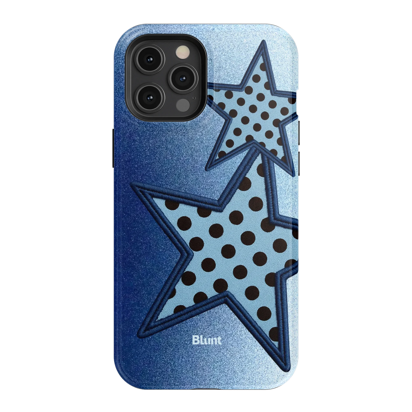 Blue Polka Star iPhone Case