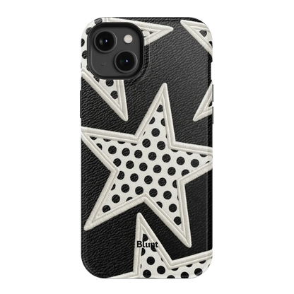Noir Polka Star iPhone Case