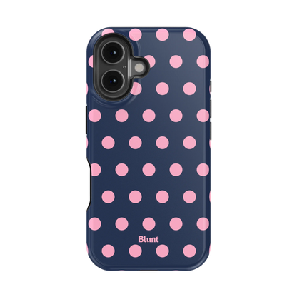 Navy Polka iPhone Case