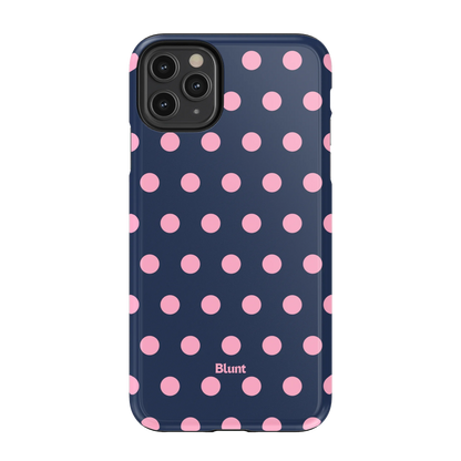 Navy Polka iPhone Case