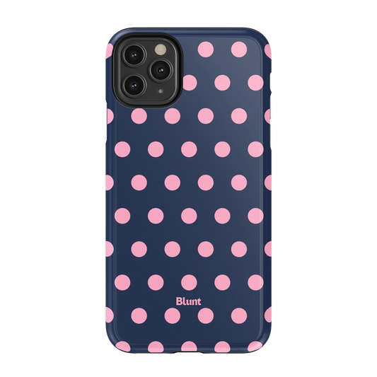 Navy Polka iPhone Case
