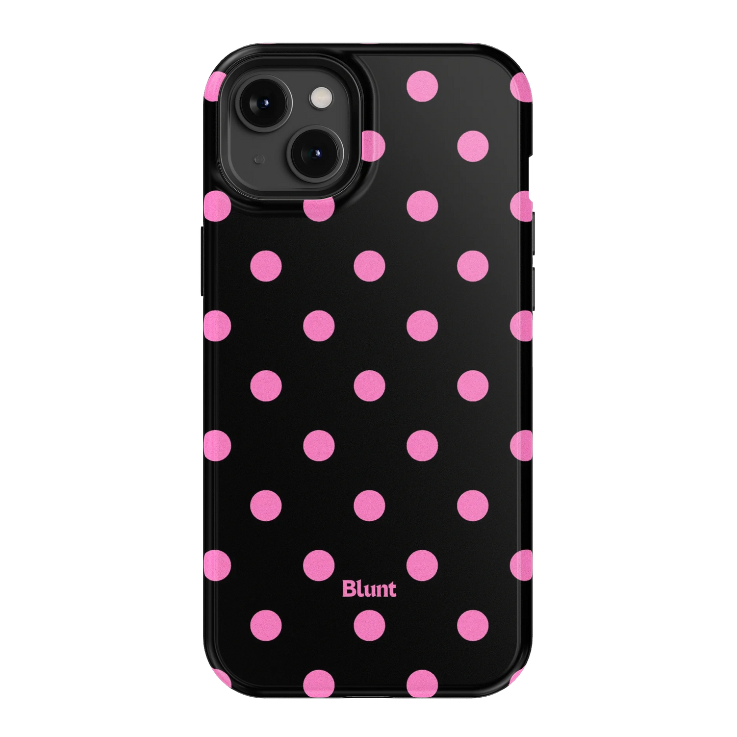 Pink and Black Polka iPhone Case