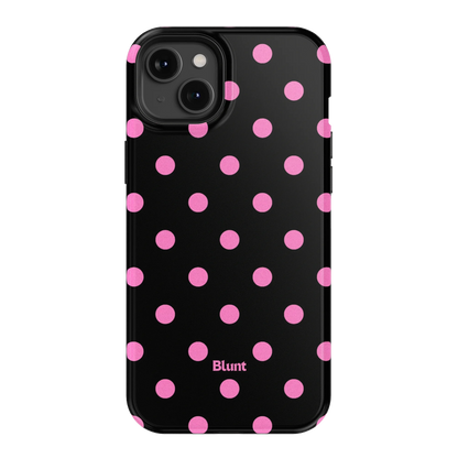 Pink and Black Polka iPhone Case