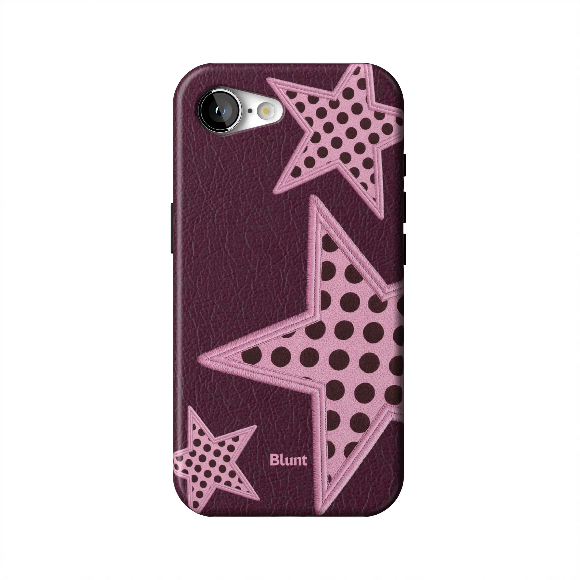 Plum-Polka-Star-iphone-case-iPhone 17 E-1