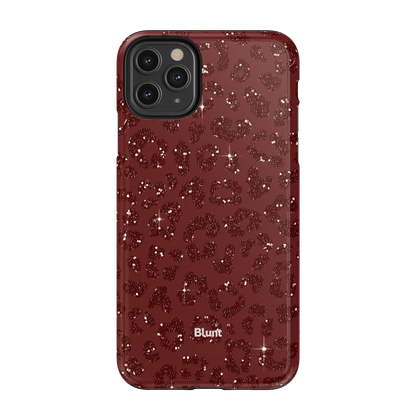 Burgundy Cheetah Print iPhone Case
