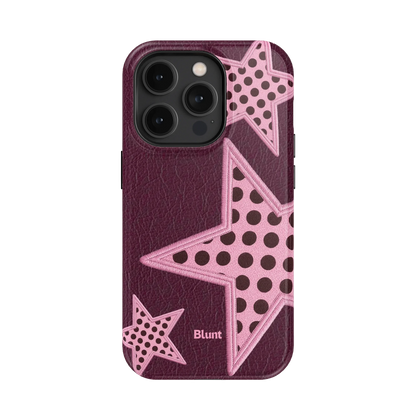 Plum Polka Star iPhone Case