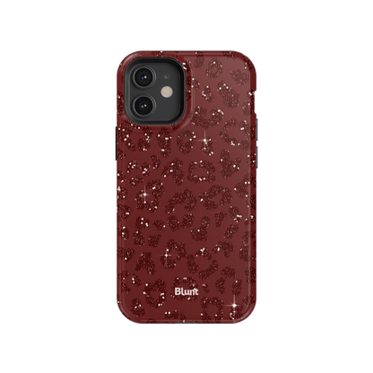 Burgundy Cheetah Print iPhone Case