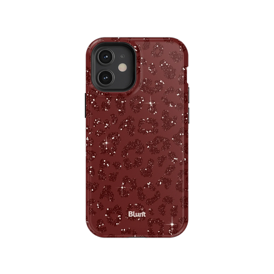 Burgundy Cheetah Print iPhone Case