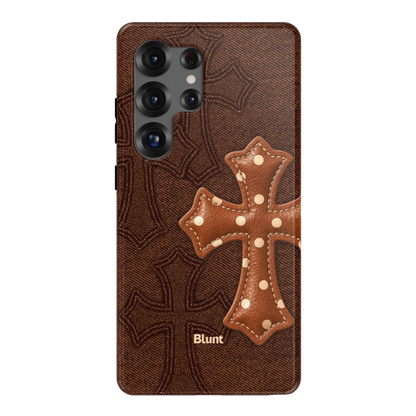 Brown Polka Cross Samsung Case