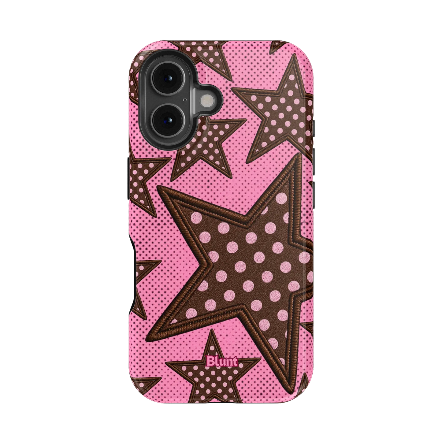 Pink Polka Star iPhone Case