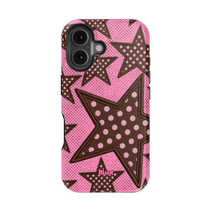 Pink Polka Star iPhone Case