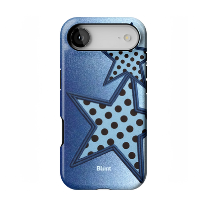 Blue Polka Star iPhone Case