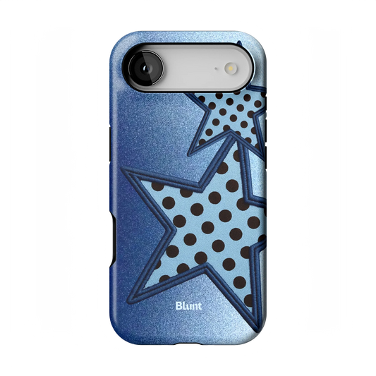 Blue Polka Star iPhone Case