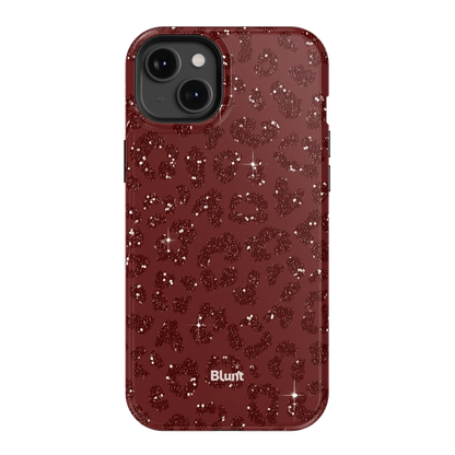 Burgundy Cheetah Print iPhone Case