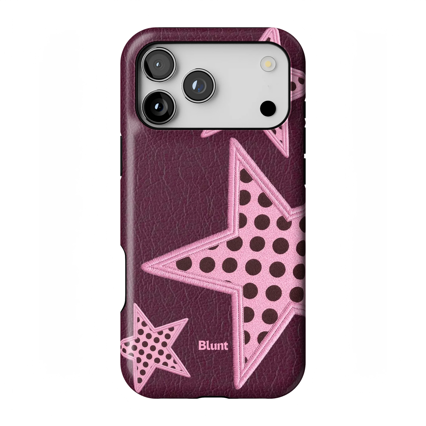 Plum Polka Star iPhone Case